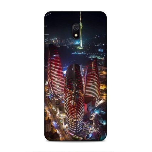 Xiaomi Redmi 8A Uyumlu Kılıf Azarbaijan (33) Hybrid Kılıf Kuleler Gece