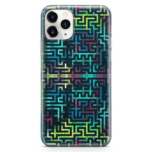 Apple iPhone 11 Pro Max Kılıf Labirent Colorful Arka Kapak Koruma Desenli Full Koruyucu