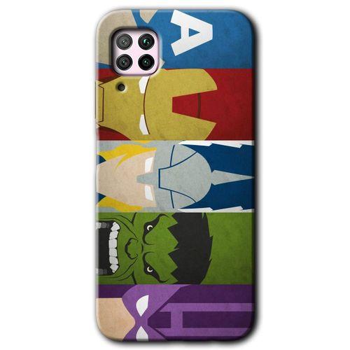 MRCİLETİSİM Huawei P40 Lite Kılıf HD Desen Baskılı Arka Kapak + Temperli Cam - Avengers-1