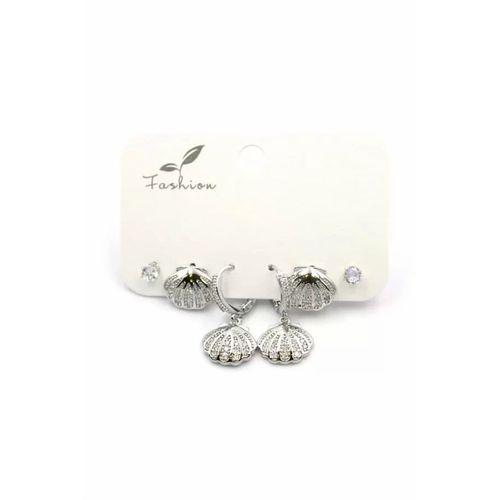 Çoklu Deniz Kabuğu Küpe - Gümüş