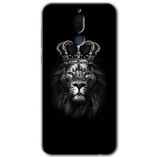 MRCİLETİSİM Huawei Mate 10 Lite Kılıf HD Desen Baskılı Arka Kapak + Temperli Cam - King Lion