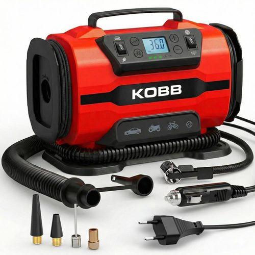 KOBB KB301 12Volt 220Volt 150 PSI Ayarlanabilir Dijital Basınç Göstergeli Lastik ve Yatak Şişirme Pompası
