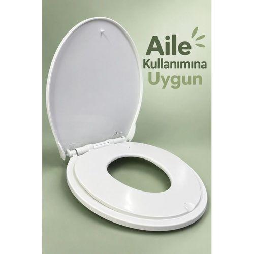 İç İçe Oturaklı Aile Tipi Beyaz Klozet Kapağı