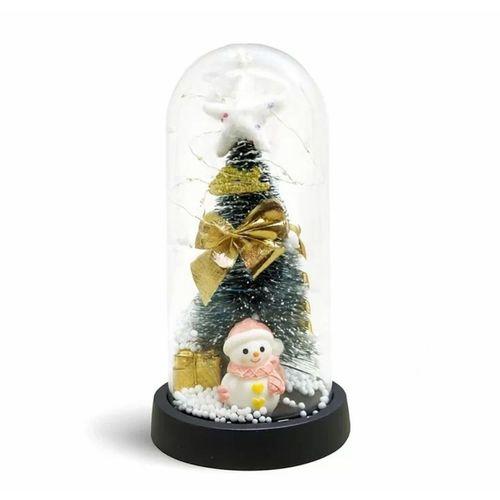 Yılbaşı Temalı Işıklı  Dekoratif Cam Fanus Alk5079