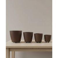 4’lü 3d Kahve Tonlu Ayaklı Saksı Seti Modern Dekoratif Vazo Takımı