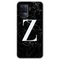 MRCİLETİSİM Oppo Reno 5 Lite Kılıf Kapak - Siyah Mermer Desenli Z Harfi +Hayalet Ekran Yandan Gözükmez