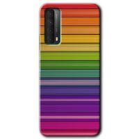 MRCİLETİSİM Huawei P Smart 2021 Kılıf Baskılı Kapak - Colorful Lines +Tam Ekran Koruyucu