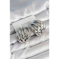 Pirinç Gümüş Renk Vintage Kadın Küpe