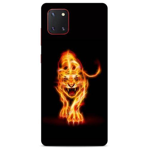 Lopard Samsung Galaxy Note 10 Lite Uyumlu Kılıf FireX (27) Tasarımlı Kılıf Ateşten Kaplan
