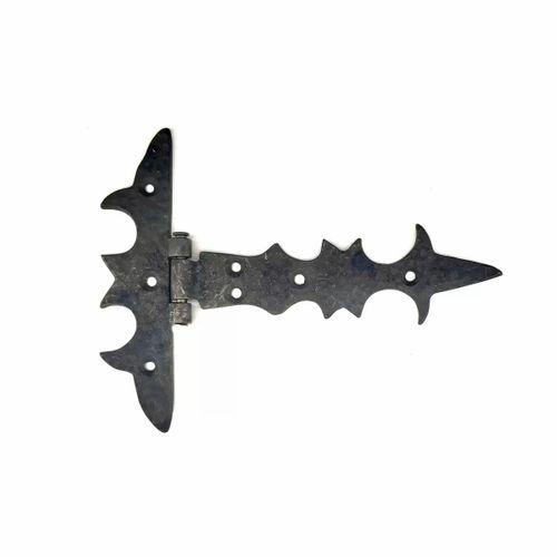 Antika Tarz Dekoratif Pirinç Kuyruklu Lale Menteşe - 147x193 Mm, Oksit