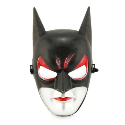 Kırmızı Gözlü Siyah Batman Maske - Lastikli Batgirl Maskesi 28x17 Cm