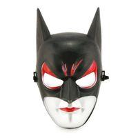 Kırmızı Gözlü Siyah Batman Maske - Lastikli Batgirl Maskesi 28x17 Cm