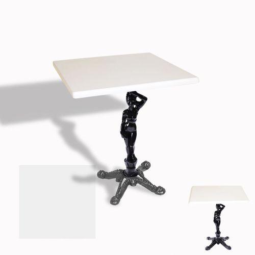 Dockers Çipa 1003 Döküm Ayak Kare Masa 60X60 cm - (Werzalit, Wermodin ve Allzalit Tabla) - Beyaz