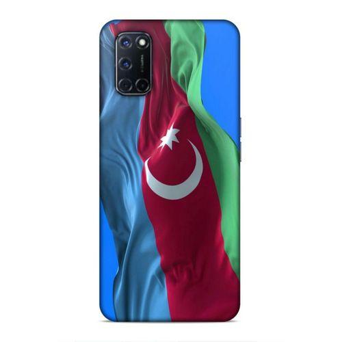 Oppo A52 Uyumlu Kılıf Azarbaijan (6) Silikon Kılıf Dalgalanan Bayrak