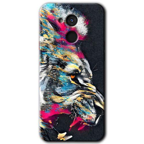 MRCİLETİSİM General Mobile GM 8 Kılıf HD Desen Baskılı Arka Kapak + Temperli Cam - Colorfull Aslan