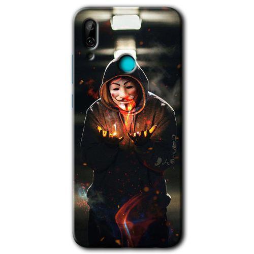 Huawei P smart 2019 Kılıf HD Desen Baskılı Arka Kapak - V for Fire + Kırılmaz Cam