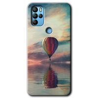 Omix X500 Kılıf HD Desen Baskılı Arka Kapak+Temperli Cam - Zeplin