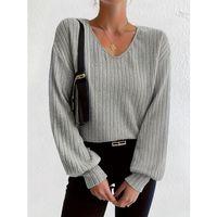 Kadın Uzun Kollu V Yakalı Salaş şardonlu Kaşkorse Bluz