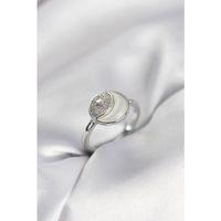 Ay Yıldız Model Gümüş Renk Zirkon Taşlı Kadın Yüzük