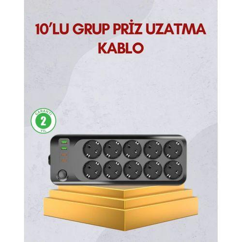 10 Prizli Uzatma Kablosu Termal Koruma Usb Type-c Hızlı Şarj 2500w