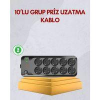 10 Prizli Uzatma Kablosu Termal Koruma Usb Type-c Hızlı Şarj 2500w