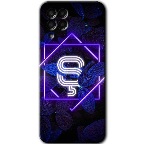 Samsung Galaxy M33 Kılıf Baskılı Kapak - Dark Neon Yaprak Ş Harfi +Tam Ekran Koruyucu