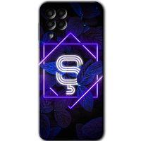 Samsung Galaxy M33 Kılıf Baskılı Kapak - Dark Neon Yaprak Ş Harfi +Tam Ekran Koruyucu