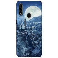 Oppo A31 Kılıf Snowix (49) Ultra Silikon Kılıf Beyaz Mavi