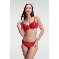 Fantezi Destekli Balenli Kaplı İpli Aksesuarlı Sütyen Slip İç Çamaşırı Takımı