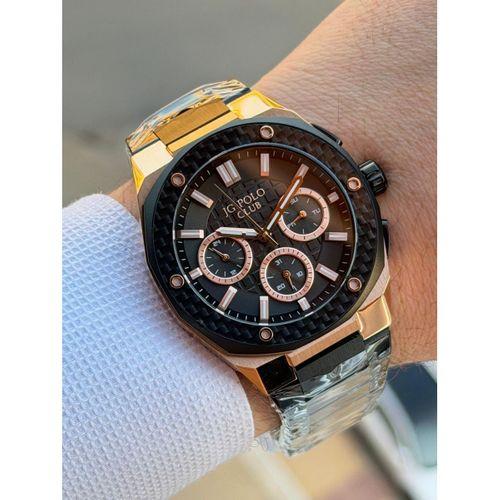 JG.Polo Club Çelik Kordon 2 Yıl Garantili 5 Atm Suya Dayanıklı Erkek Kol Saati+Bileklik 04414.5