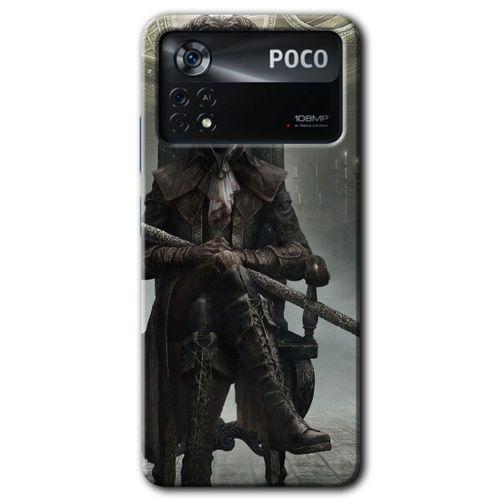 MRCİLETİSİM Poco x4 Pro Kılıf HD Desen Baskılı Arka Kapak + Temperli Cam - Bloodborne Hunters