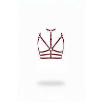 Bordo Göğüs Harness Deri Çok Bantlı Halka Detaylı - Brf235