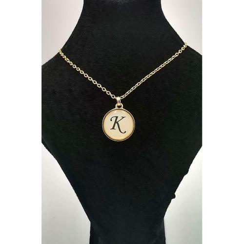 Gold Renk Büyük Boy Kararmaz ''K'' Harfli Kolye