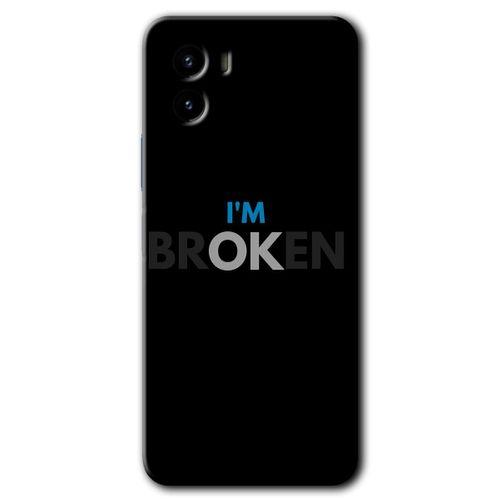 MRCİLETİSİM Vivo Y15s Kılıf HD Desen Baskılı Arka Kapak + Temperli Cam - Im Broken