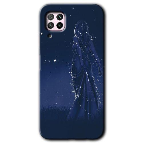 Huawei P40 Lite Kılıf HD Desen Baskılı Arka Kapak + Temperli Cam - Gecenin Kraliçesi