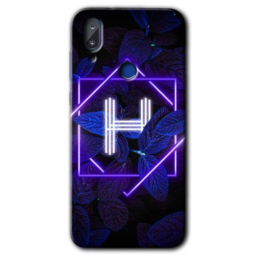 Vestel E5 Kılıf HD Desen Baskılı Arka Kapak - Dark Neon Yaprak H Harfi