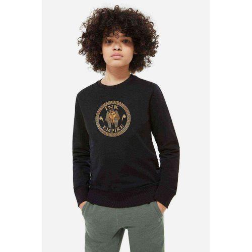 Eye Empire Baskılı Unisex Çocuk Siyah Sweatshirt
