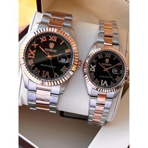 Raymond Ciflere Özel Sevgili Kombini 2 Yıl Garantili 5 Atm Suya Dayanklı Çift Saati CFT.03