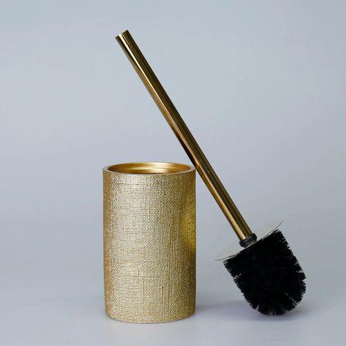 By Selim Linen Altın 5 Parça Polyester Banyo Seti