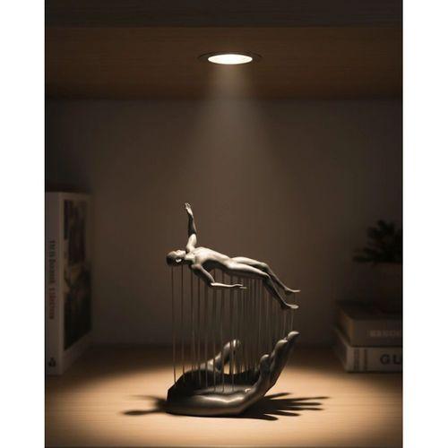 3d El İnsan Figürü Gri Soyut Modern Dekoratif Biblo