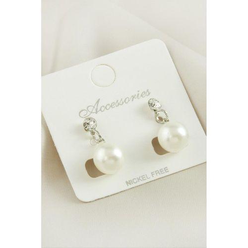 Yuvarlak İnci Taşlı Küpe