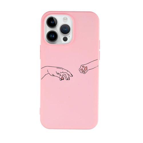 iPhone 14 Pro Max Uyumlu Hand and Paw Desenli Premium Silikonlu Lansman Telefon Kılıfı