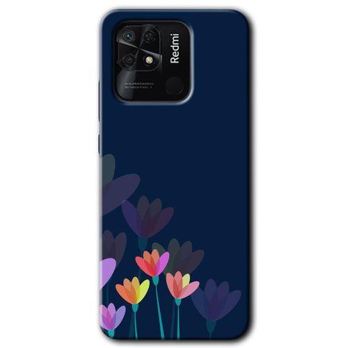 Redmi 10C Kılıf HD Desen Baskılı Arka Kapak - Çizim Çiçekleri + Kırılmaz Cam