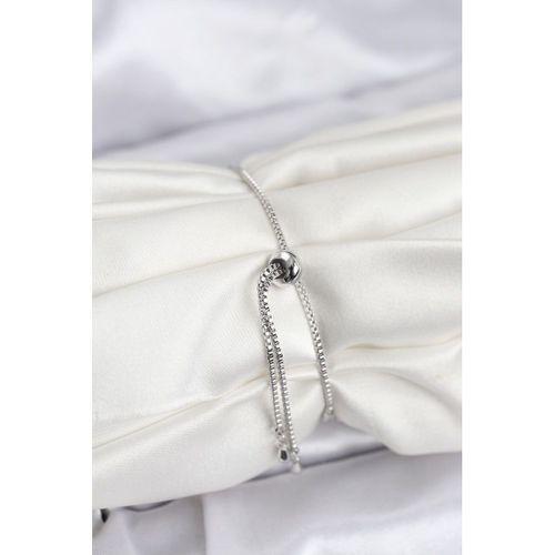 Gümüş Renk Nazar Model Zirkon Taşlı Asansörlü Su Yolu Bileklik