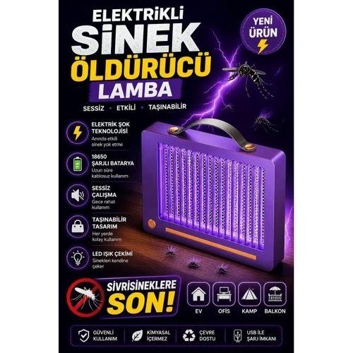 Elektrikli Sinek Öldürücü Lamba | Şarjlı, Sessiz, Led Işıklı Etkili Koruma