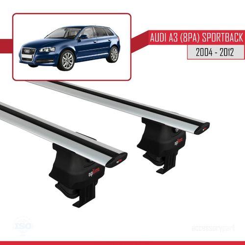 Audi A3 (8PA) Sportback 2004-2012 Arası ile uyumlu ACE-4 Ara Atkı Tavan Barı GRİ