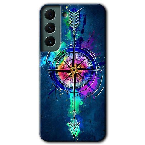 Samsung Galaxy S22 Plus Kılıf HD Desen Baskılı Arka Kapak + Temperli Cam - Gizemli Pusula