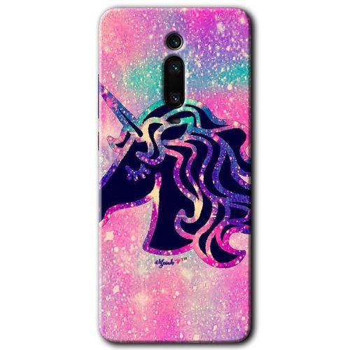 Xiaomi Mi 9T Kılıf HD Desen Baskılı Arka Kapak - Unicorn Kristal + Kırılmaz Cam