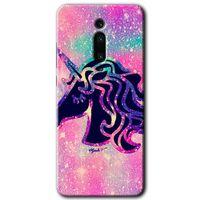 Xiaomi Mi 9T Kılıf HD Desen Baskılı Arka Kapak - Unicorn Kristal + Kırılmaz Cam