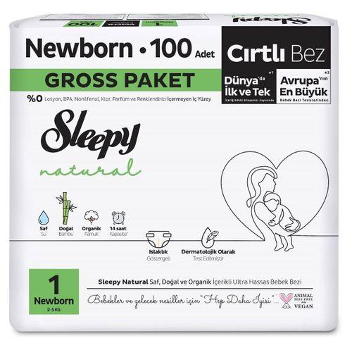 Sleepy Sleepy Natural Bebek Bezi Gross Paket 1 Beden 2-5 Kg 100 Adet